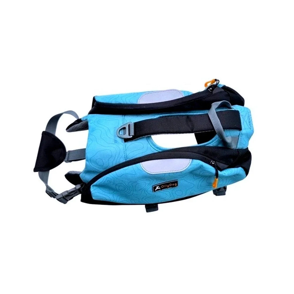OllyDog Rover Dog Hiking Saddle Backpack Medium Blue Lightweight Adventure Pack